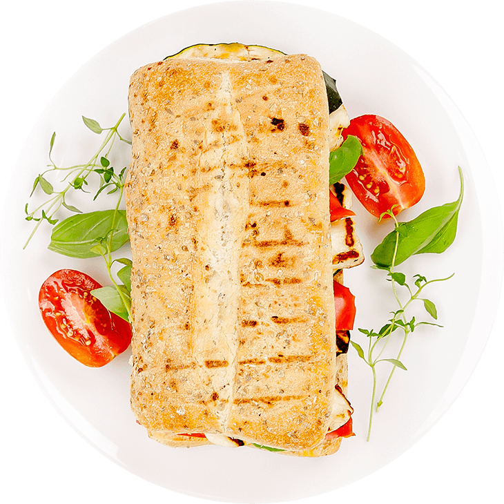 Pannini z grillowanymi warzywami i serem halloumi