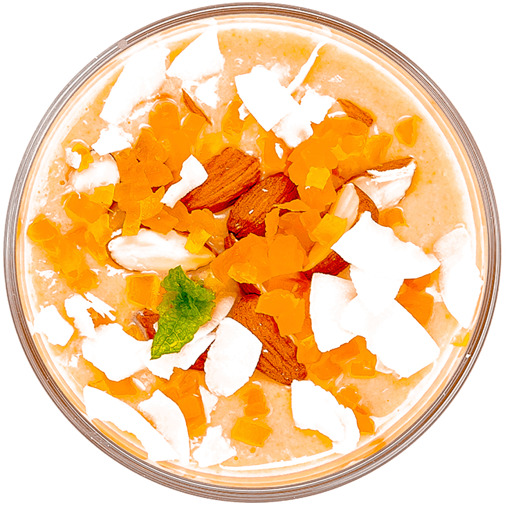 Smoothie jaglane z bananem, pomarańczą i morelami suszonymi